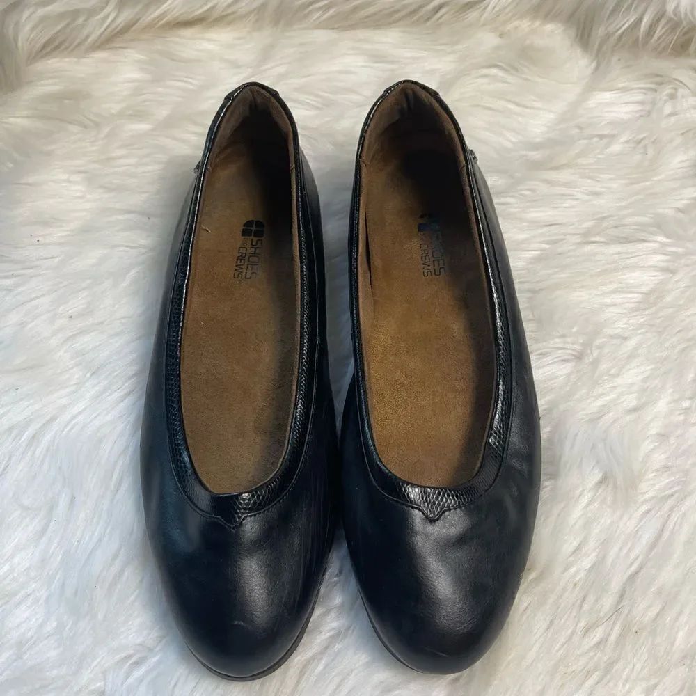 Shoes for Crews Reese leather Black Removable Insole Grip Work slip on,ShoesSZ11
